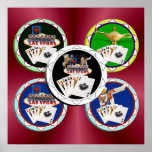 Welcome Sign Black Poker Chip Print