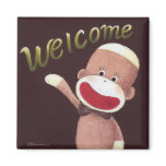 Welcome Sock Monkey Magnet