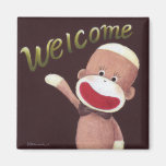 Welcome Sock Monkey Magnet