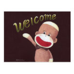 Welcome Sock Monkey Postcard