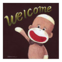 Welcome Sock Monkey Poster posters by KnKChalkArtDesigns Welcome Sock Monkey Poster posters