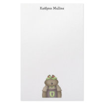 Welcome Spring · Bear in Purple Overall Stationery