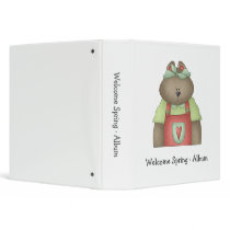 Welcome Spring · Bear in Red Overall Binder