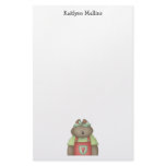 Welcome Spring · Bear in Red Overall Custom Stationery