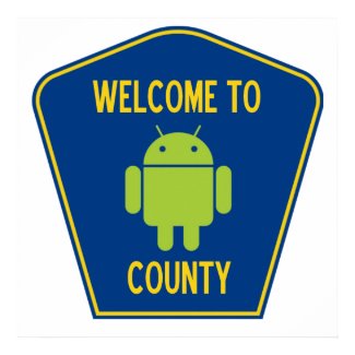 Welcome To Android County (Bug Droid Sign) print