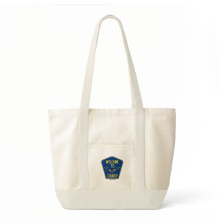 Welcome To Bees County (Three Bees Sign) zazzle_bag