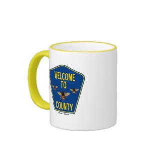 Welcome To Bees County (Three Bees Sign) zazzle_mug