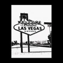Welcome to Fabulous Las Vegas B&W Vector Graphic postcards