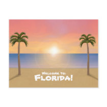 Welcome to Florida: Beach Scene Postcard