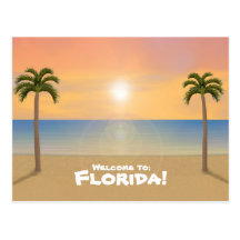 Welcome to Florida: Beach Scene Postcard