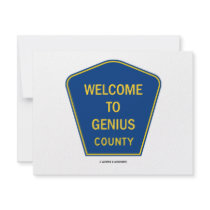 Welcome To Genius County (Signs) Custom Invitations
