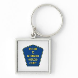 Welcome To Information Overload County (Sign) keychain