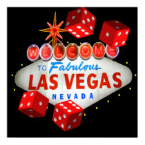 Welcome to Las Vegas + Dice Vector Graphic posters