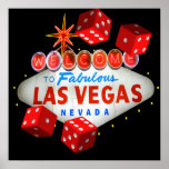 Welcome to Las Vegas + Dice Vector Graphic Posters