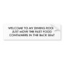 WELCOME TO MY DINING ROOM BUMPER STICKER