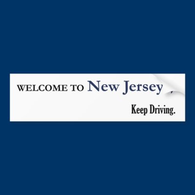 Welcome to New Jersey Bumper Stickers by bluejersey