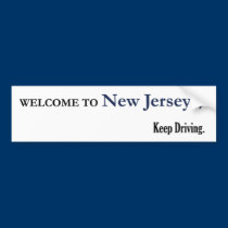 Welcome to New Jersey bumper stickers