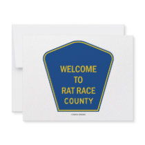 Welcome To Rat Race County (Signs) invitations by wordsunwords Welcome To Rat Race County (Signs) invitations