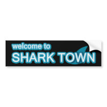 Welcome to Sharktown bumper stickers by BoogieMonst Welcome to Sharktown bumper stickers