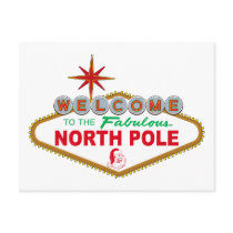 Welcome To The Fabulous North Pole (Vegas Sign) postcards