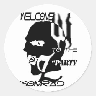 welcome to the party wickedzombies logo sticker.BW