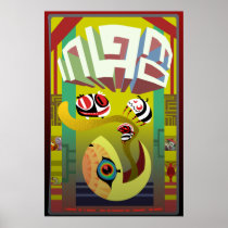 mouth, yellow, blog, tongue, creature, monster, lobster, fantasy art posters, artsprojekt, fantasy, chordate, Evil Masquerade, metazoan, predatory animal, zooplankton, conceptus, fertilized egg, imaginary being, imaginary creature, bugbear, hexapod, larva, fictional animal, pleurodont, varment, work animal, migrator, poikilotherm, ectotherm, range animal, marine creature, pureblood, acrodont, molter, moulter, stayer, show bill, raree-show, floorshow, graphic art, Poster with custom graphic design