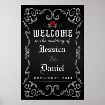 Welcome To Wedding Halloween 24x36 Matching Poster by juliea2010 at Zazzle