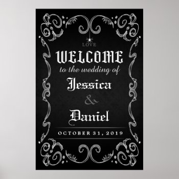 Welcome To Wedding Halloween Spider Poster Sign by juliea2010 at Zazzle