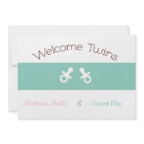 Welcome Twin Boy & Girl Invitations