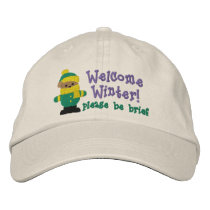 Welcome Winter Bear embroidered hats