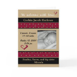 Welcome With Love Baby Birth Announcement Greeting Card