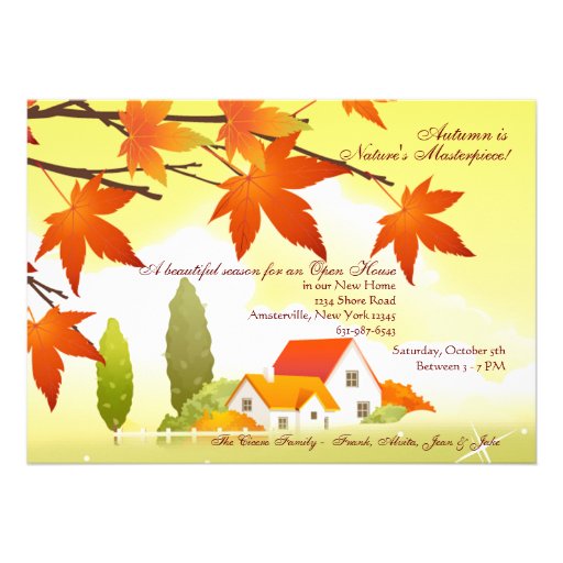 Welcoming Home Fall Open House Invitation (front side)