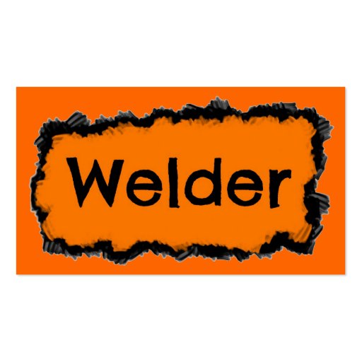 Welder Black and Orange Business Card (front side)