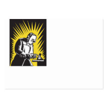 Welder Metal Worker Welding Retro Business Card