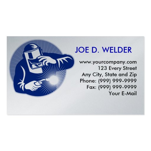 welder welding business card (front side)