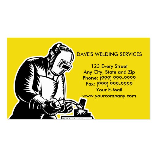welder welding businesscard business card templates (front side)