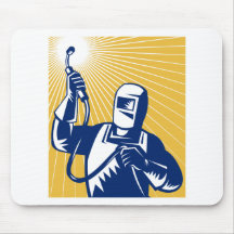 welder welding  worker mouse pad