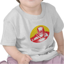welder welding  worker retro t shirts
