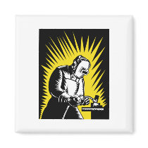 welder worker welding fridge magnet