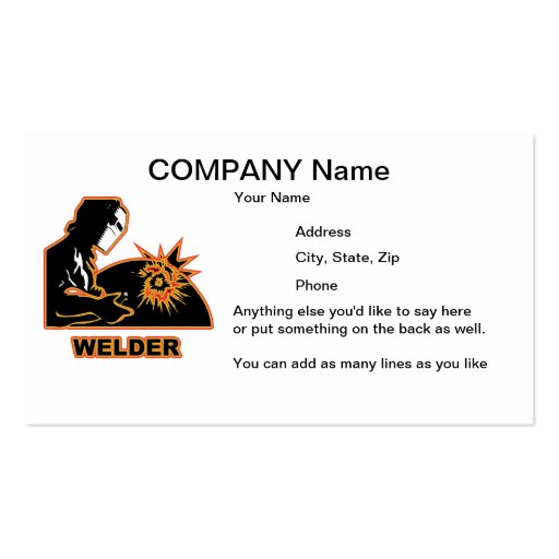 Welders Business Card (front side)