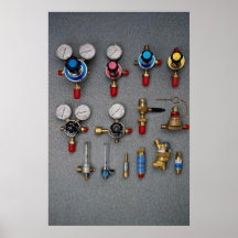 Welding bottle gauges posters