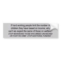 Welfare Funding bumper stickers by StickerManiac Welfare Funding bumper stickers