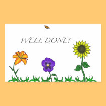 Well Done flower sticker stickers
