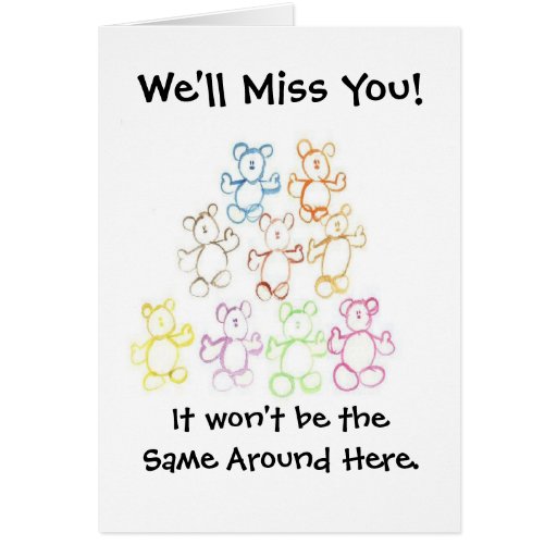 Free Printable Cards We Will Miss You