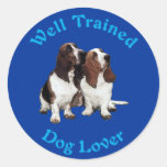 Well Trained (Basset Hound) Round Stickers