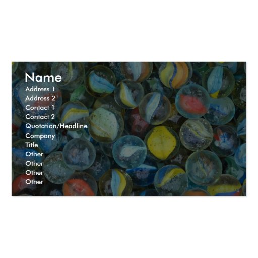 Well-used marbles business card templates