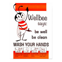 Wellbee CDC WASH YOUR HANDS Advertisement Poster posters