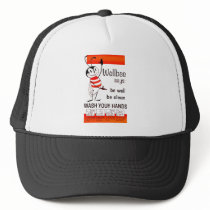 Wellbee CDC WASH YOUR HANDS Advertisement Poster Trucker Hats