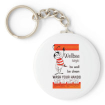 Wellbee CDC WASH YOUR HANDS Advertisement Poster Key Chain