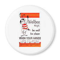 Wellbee CDC WASH YOUR HANDS Advertisement Poster Fridge Magnet